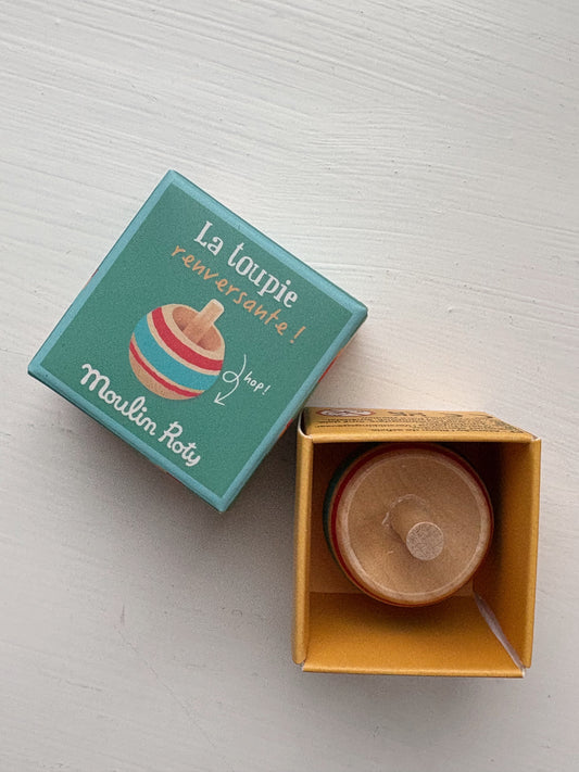 Snurretop i træ - Rød