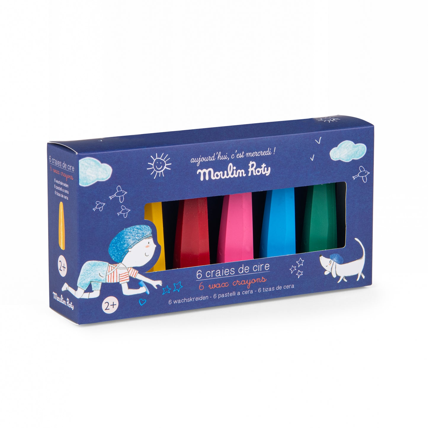 Farvekridt 6 stk - Aujourd'hui c'est mercredi